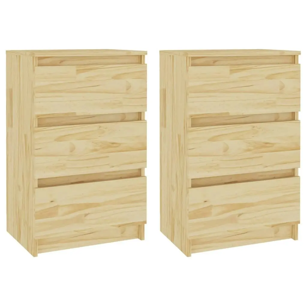 Bedside Cabinets 2 pcs 40x29.5x64 cm Solid Pine Wood 808084