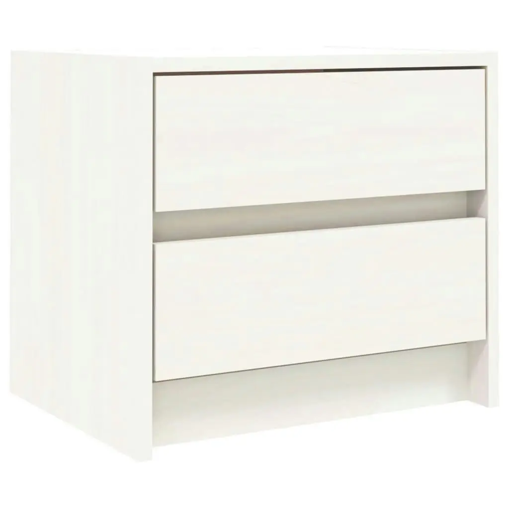 Bedside Cabinet White 40x31x35.5 cm Solid Wood Pine 836137