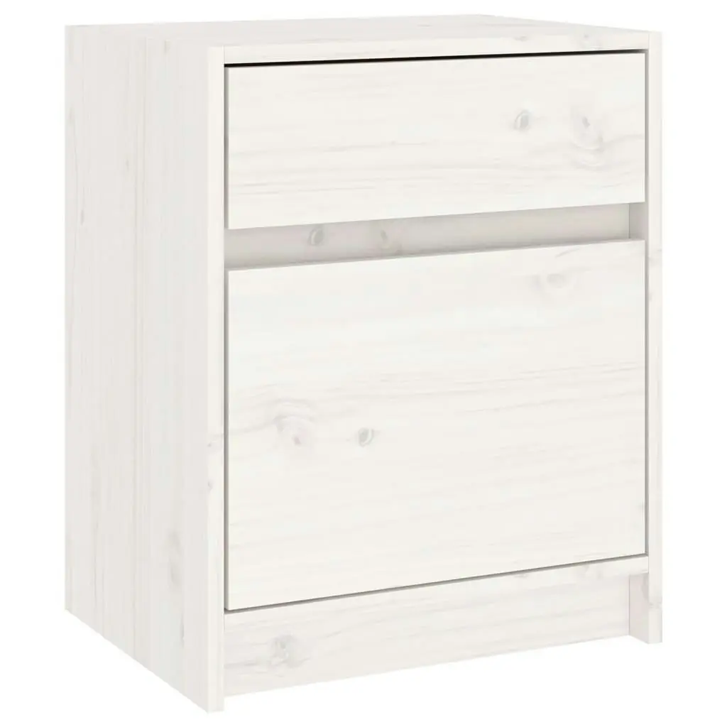 Bedside Cabinet White 40x31x50 cm Solid Pinewood 808125