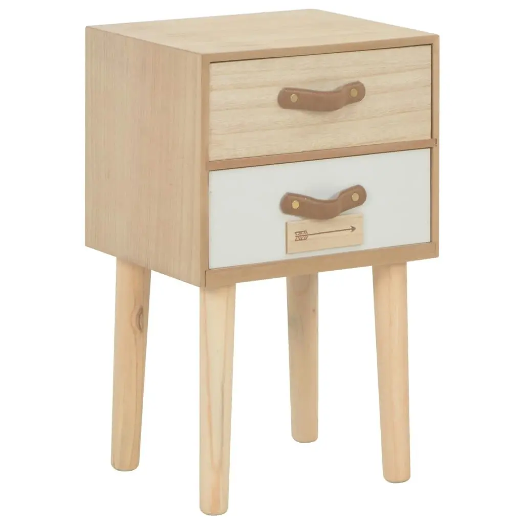 Bedside Cabinet with 2 Drawers 30x25x49.5 cm Solid Pinewood 247388