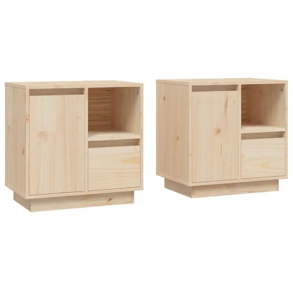 Bedside Cabinets 2 pcs 50x34x50 cm Solid Wood Pine 814480