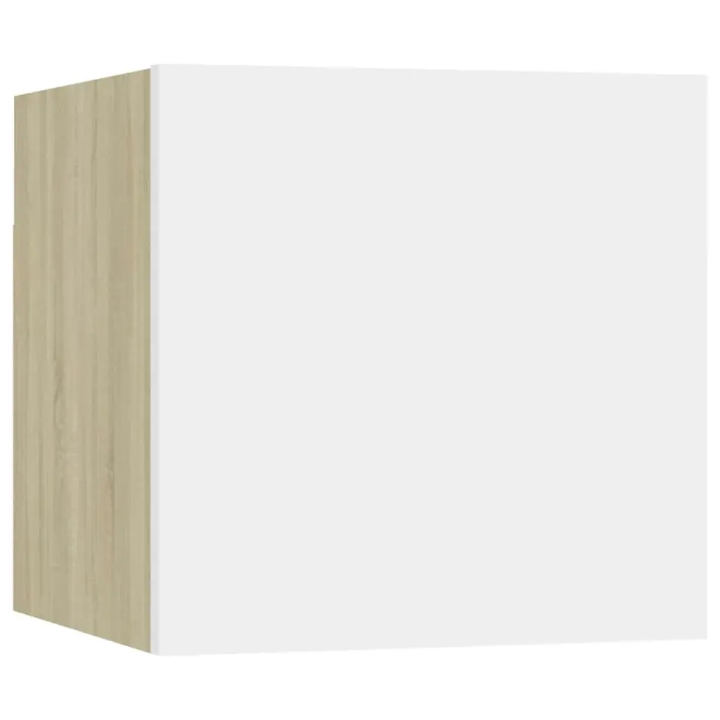 Bedside Cabinet White and Sonoma Oak 30.5x30x30 cm Engineered Wood 3079721