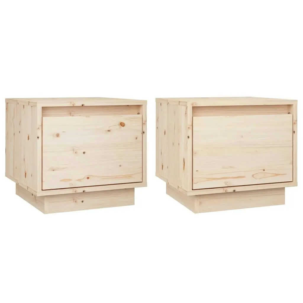 Bedside Cabinets 2 pcs 35x34x32 cm Solid Wood Pine 813396