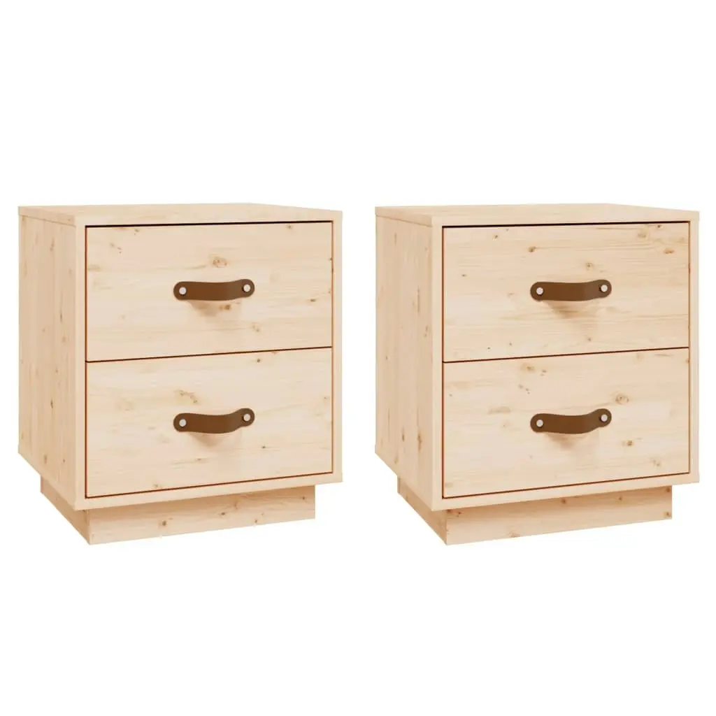 Bedside Cabinets 2 pcs 40x34x45 cm Solid Wood Pine 818326