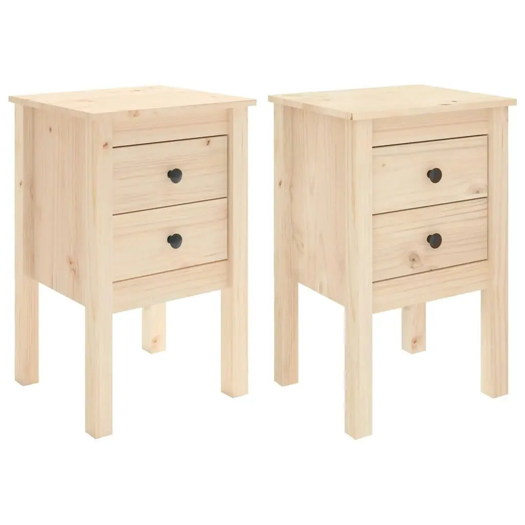 Bedside Cabinets 2 pcs 40x35x61.5 cm Solid Wood Pine 813690