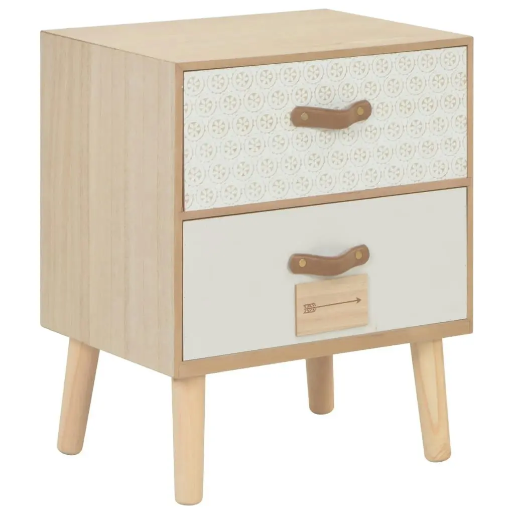 Bedside Cabinet with 2 Drawers 40x30x49.5 cm Solid Pinewood 247389