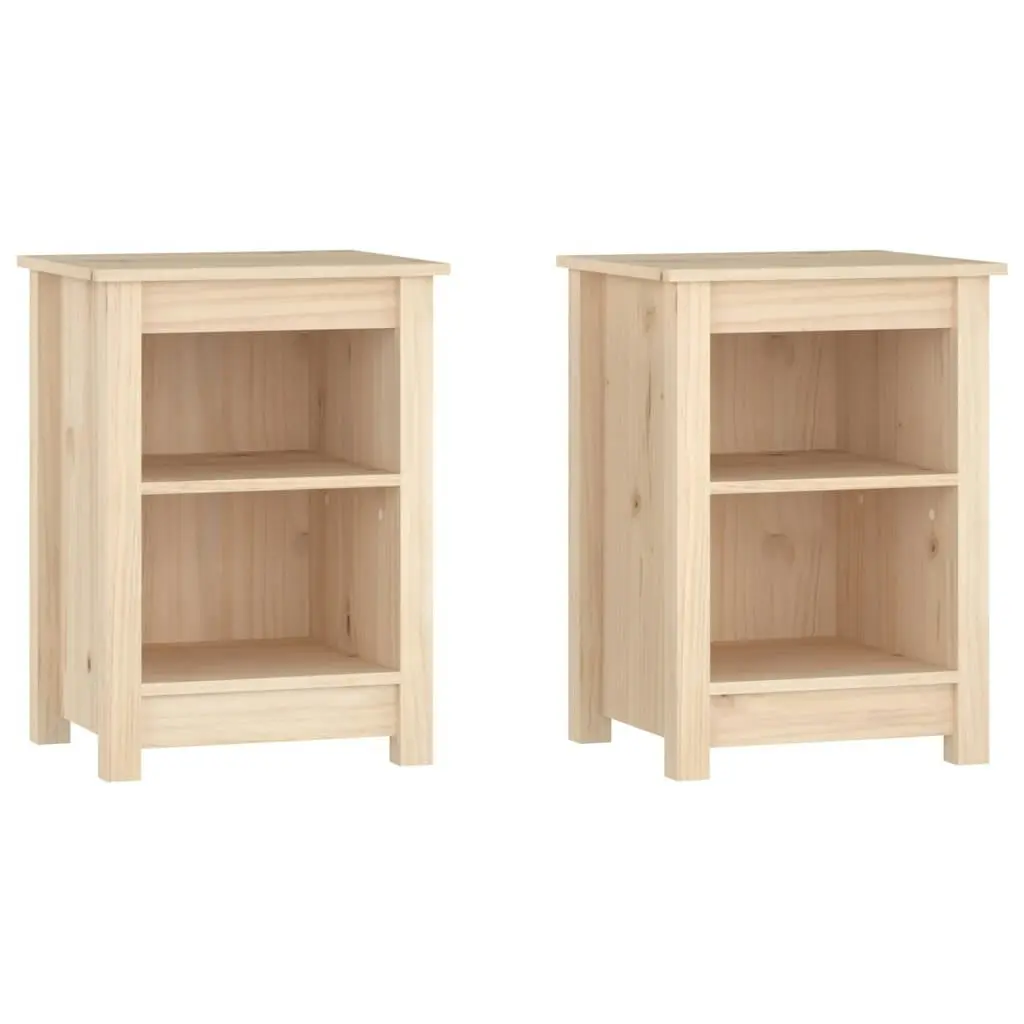 Bedside Cabinets 2 pcs 40x35x55 cm Solid Wood Pine 820957