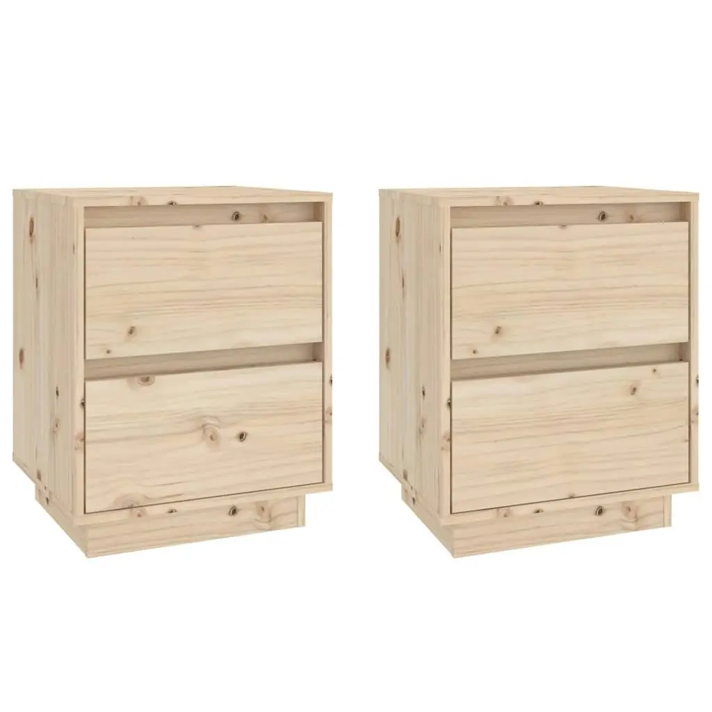 Bedside Cabinets 2 pcs 40x35x50 cm Solid Wood Pine 813316