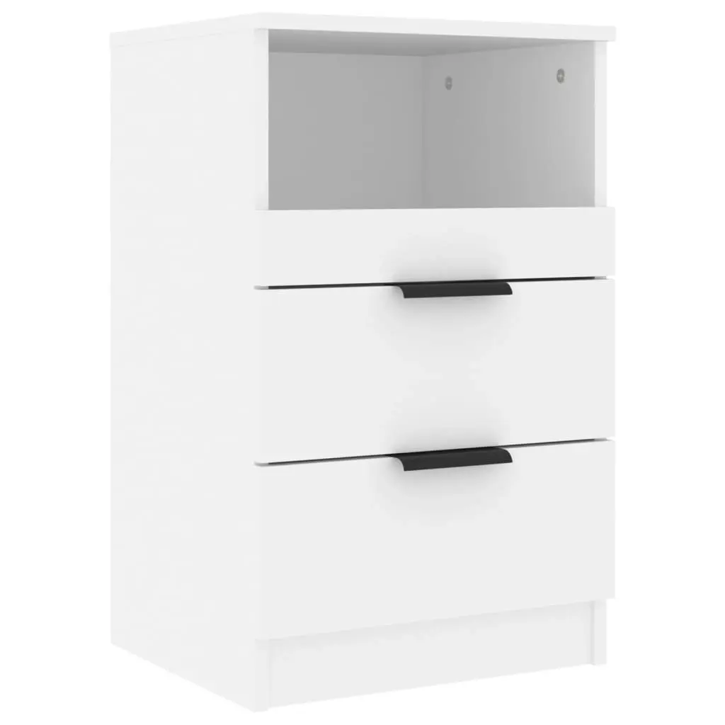 Bedside Cabinet White Engineered Wood 811232