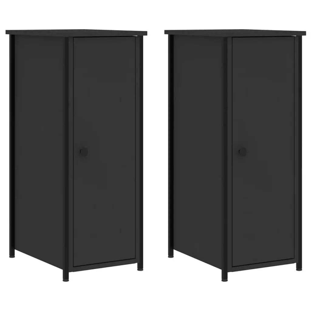 Bedside Cabinets 2 pcs Black 32x42x80 cm Engineered Wood 825964