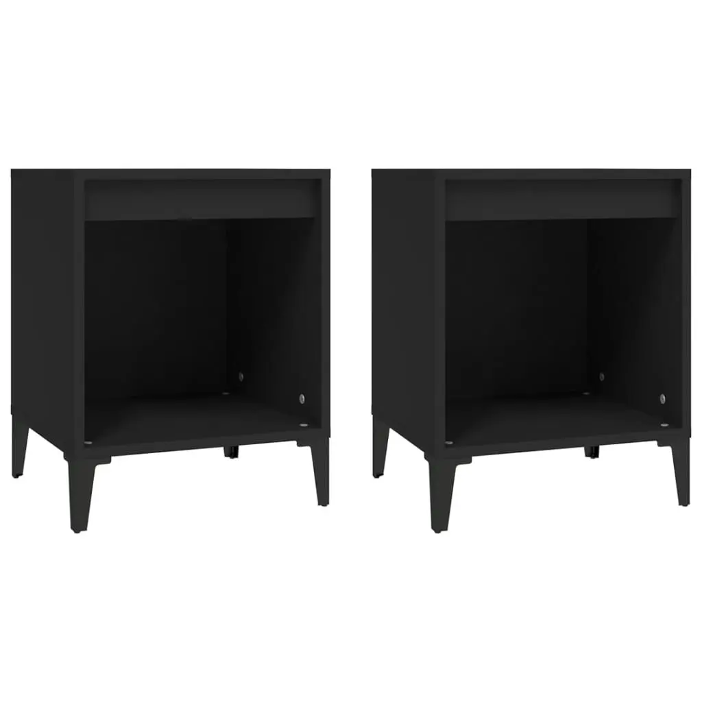 Bedside Cabinets 2 pcs Black 40x35x50 cm 821877