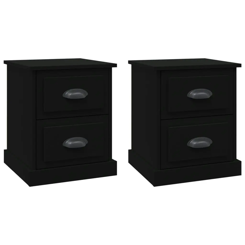 Bedside Cabinets 2 pcs Black 39x39x47.5 cm Engineered Wood 816147