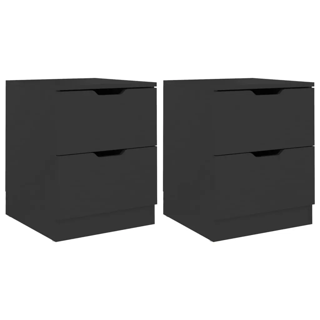 Bedside Cabinets 2 pcs Black 40x40x50 cm Engineered Wood 326726