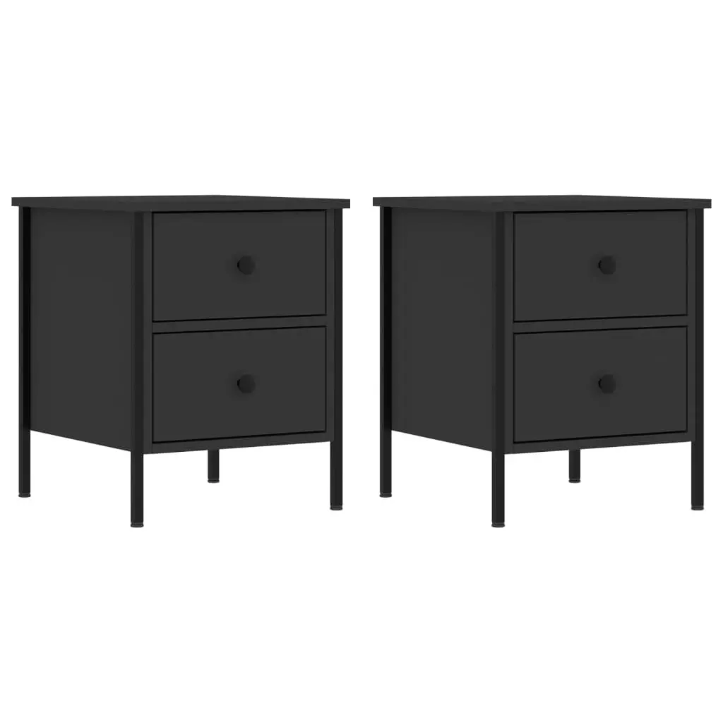 Bedside Cabinets 2 pcs Black 40x42x50 cm Engineered Wood 825984