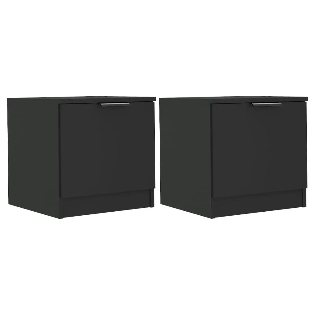 Bedside Cabinets 2 pcs Black 40x39x40 cm 811199