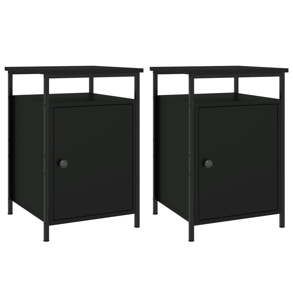 Bedside Cabinets 2 pcs Black 40x42x60 cm Engineered Wood 825864