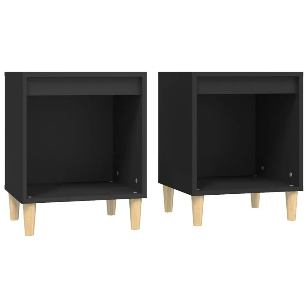 Bedside Cabinets 2 pcs Black 40x35x50 cm 821861