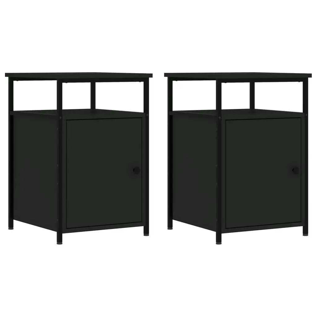 Bedside Cabinets 2 pcs Black 40x42x60 cm Engineered Wood 826034