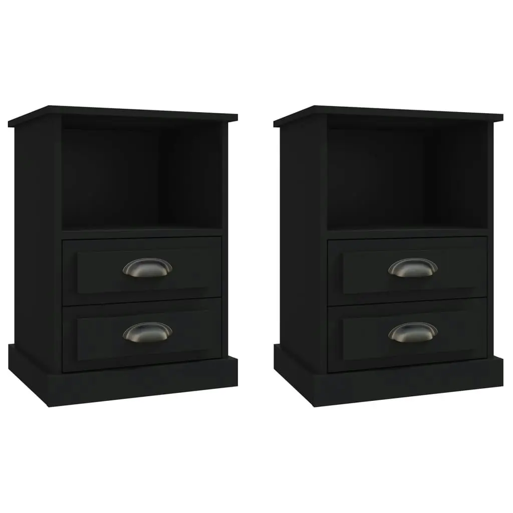 Bedside Cabinets 2 pcs Black 43x36x60 cm 816331