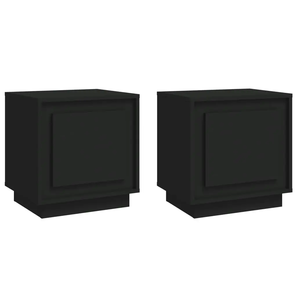 Bedside Cabinets 2 pcs Black 44x35x45 cm Engineered Wood 819839