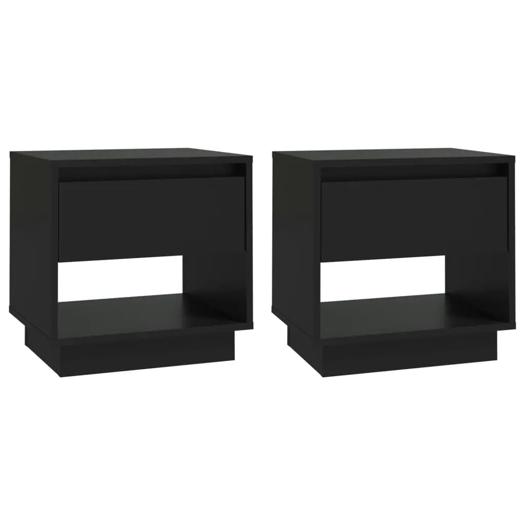 Bedside Cabinets 2 pcs Black 45x34x44 cm Engineered Wood 809515