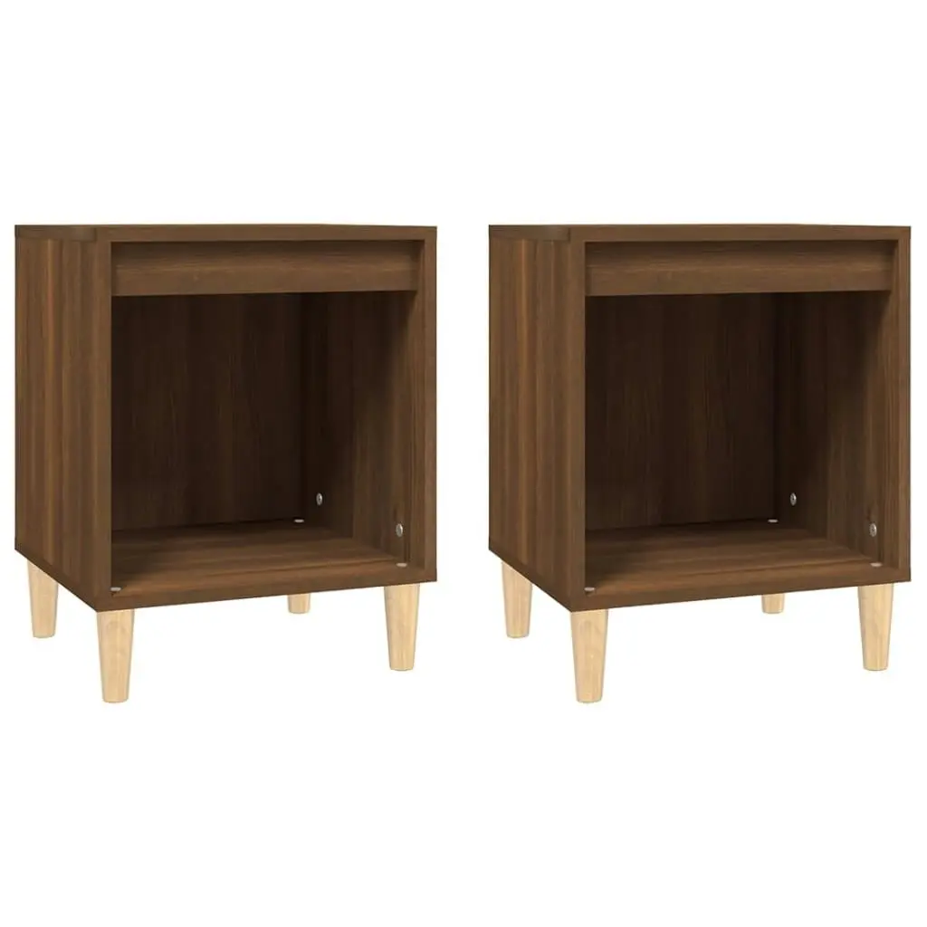 Bedside Cabinets 2 pcs Brown Oak 40x35x50 cm 821873