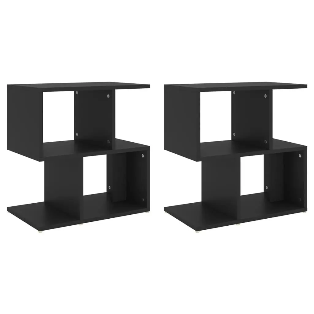 Bedside Cabinets 2 pcs Black 50x30x51.5 cm Engineered Wood 806367