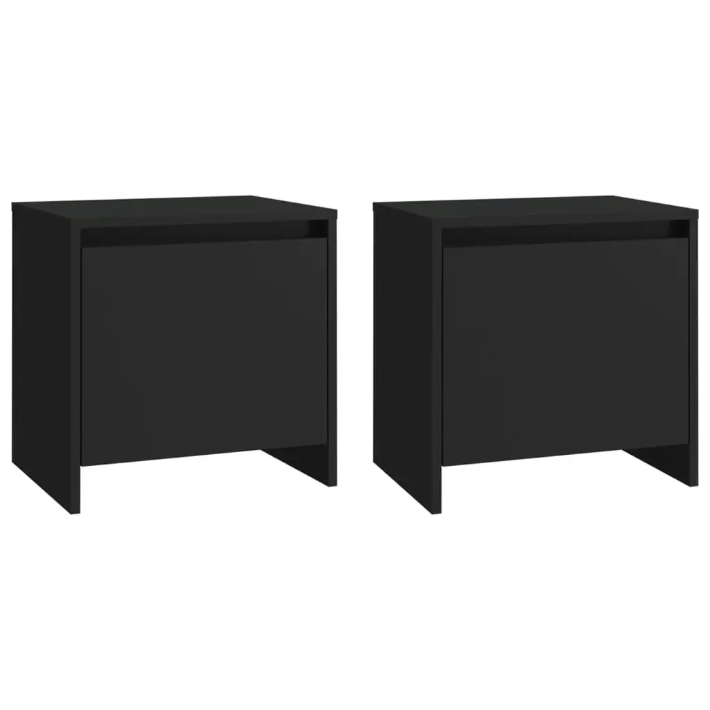 Bedside Cabinets 2 pcs Black 45x34x44.5 cm Engineered Wood 809866