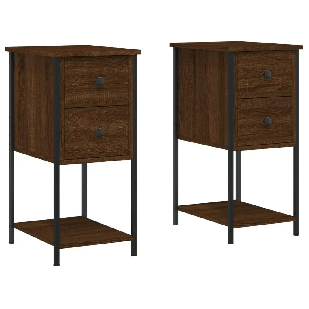 Bedside Cabinets 2 pcs Brown Oak 32x42x70 cm Engineered Wood 826102