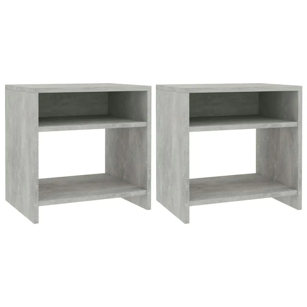 Bedside Cabinets 2 pcs Concrete Grey 40x30x40 cm Engineered Wood 800018