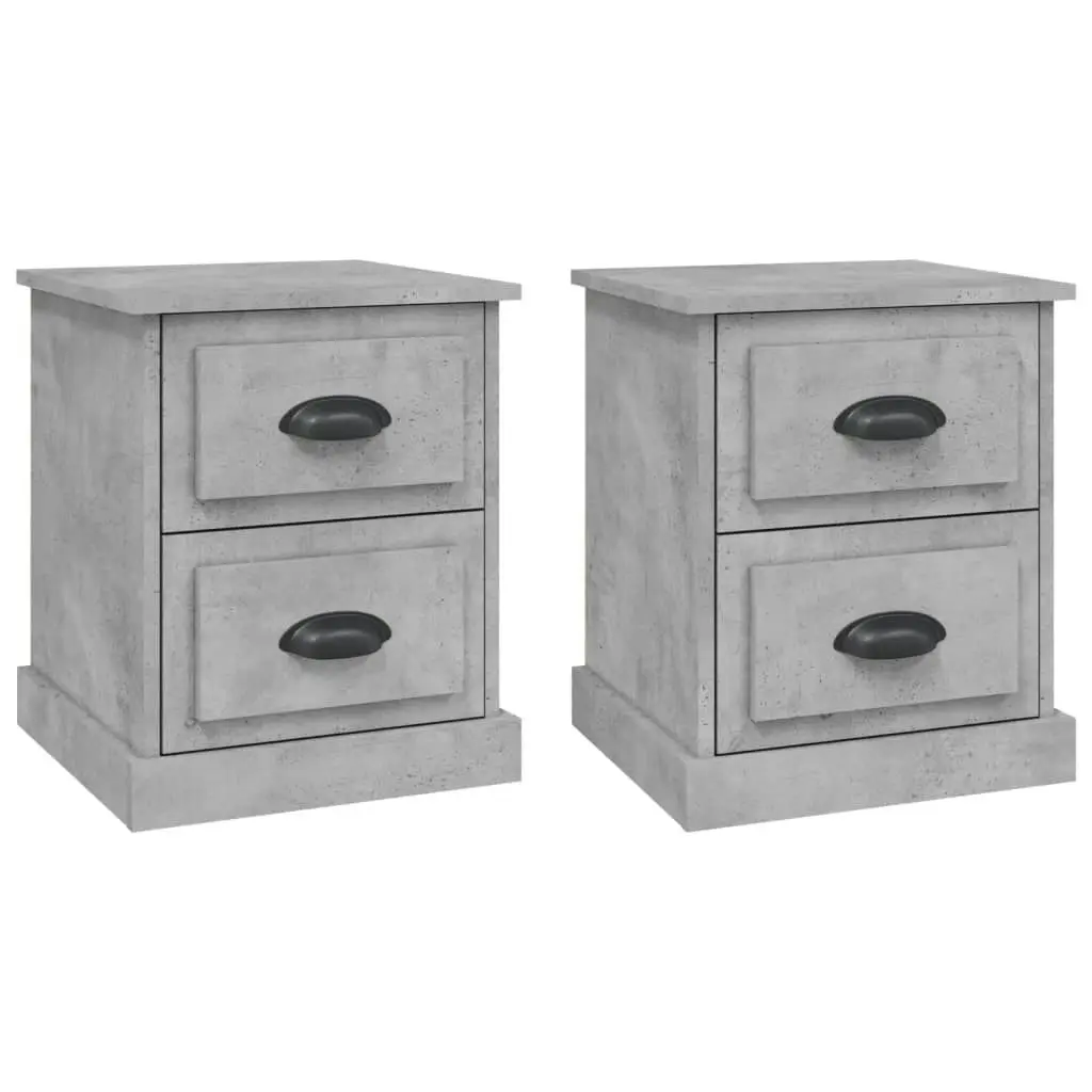 Bedside Cabinets 2 pcs Concrete Grey 39x39x47.5 cm Engineered Wood 816153