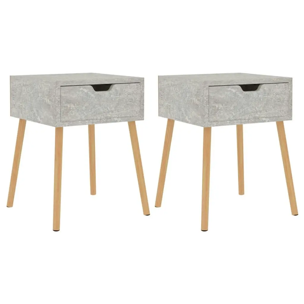 Bedside Cabinets 2 pcs Concrete Grey 40x40x56 cm Engineered Wood 326804