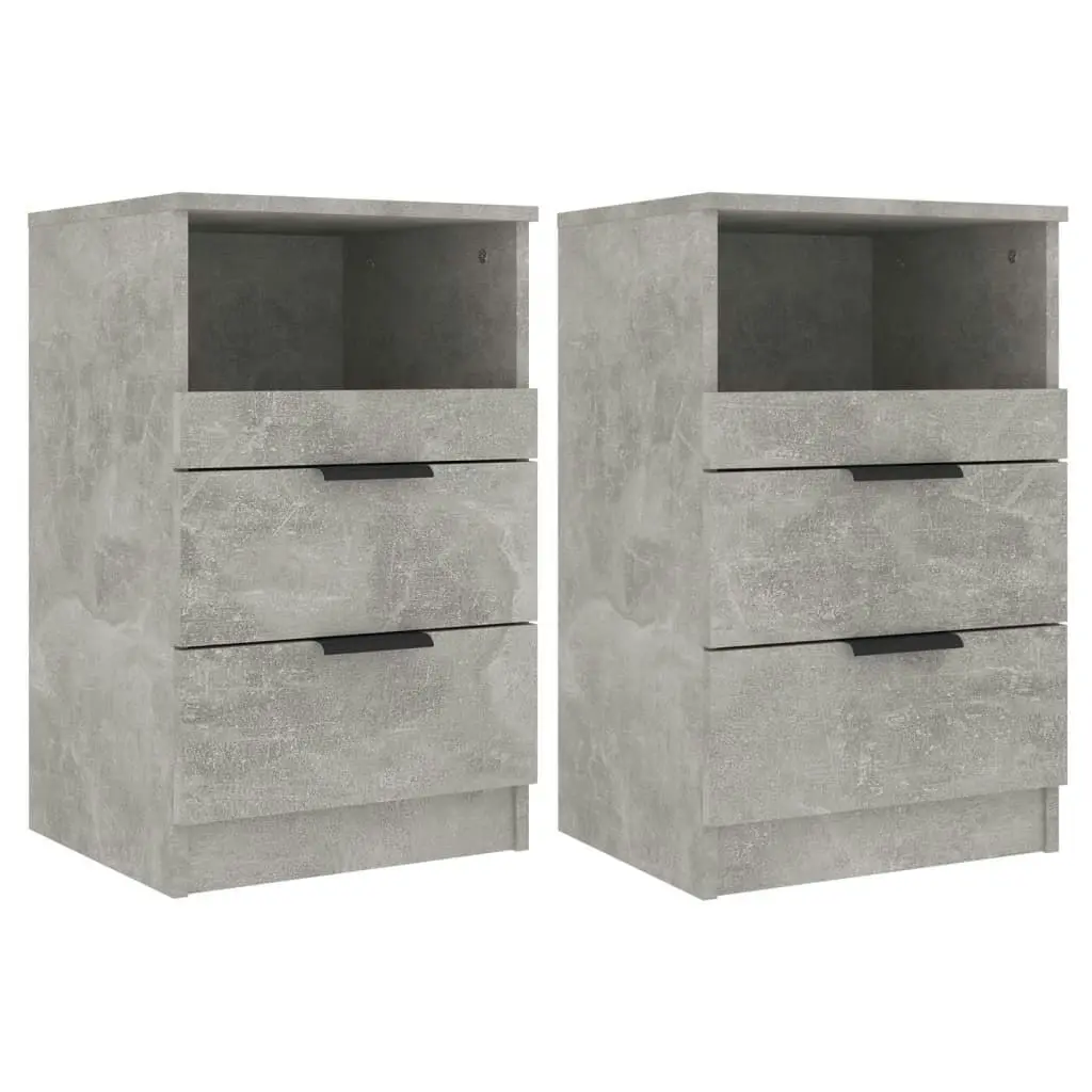 Bedside Cabinets 2 pcs Concrete Grey Engineered Wood 811241