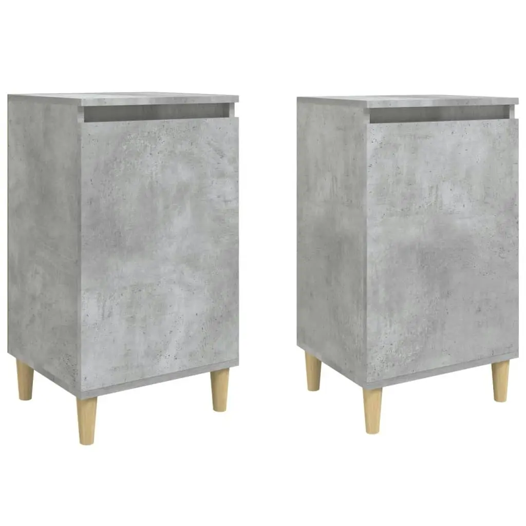 Bedside Cabinets 2 pcs Concrete Grey 40x35x70 cm Engineered Wood 819637