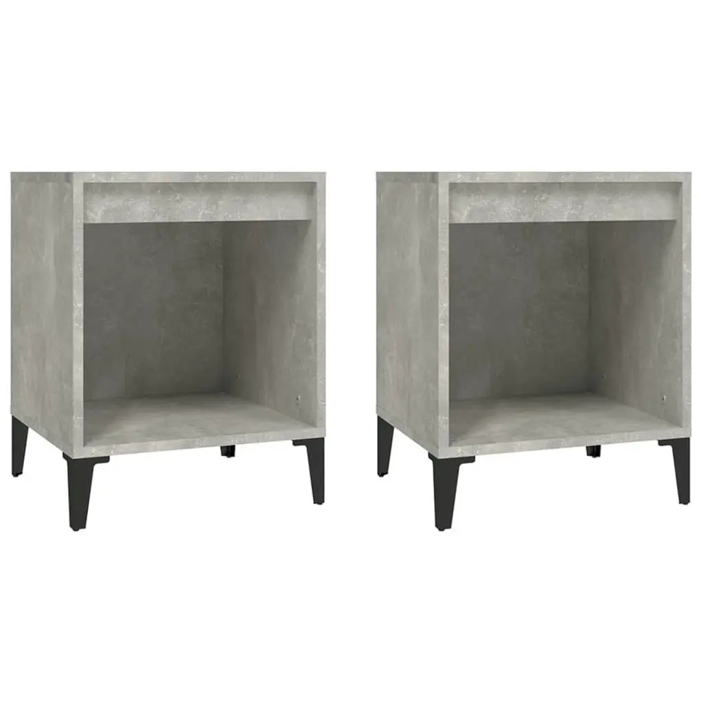 Bedside Cabinets 2 pcs Concrete Grey 40x35x50 cm 821883