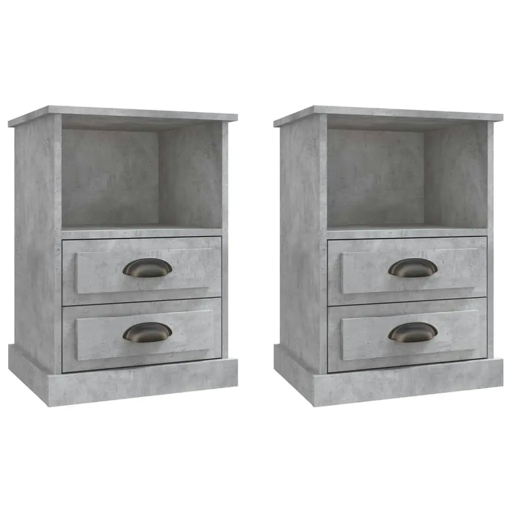 Bedside Cabinets 2 pcs Concrete Grey 43x36x60 cm 816337