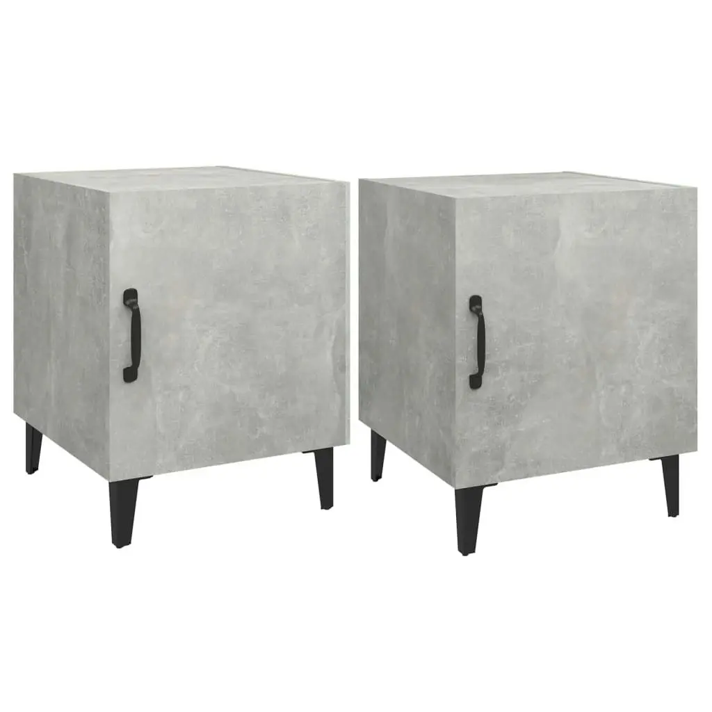 Bedside Cabinets 2 pcs Concrete Grey Engineered Wood 812069