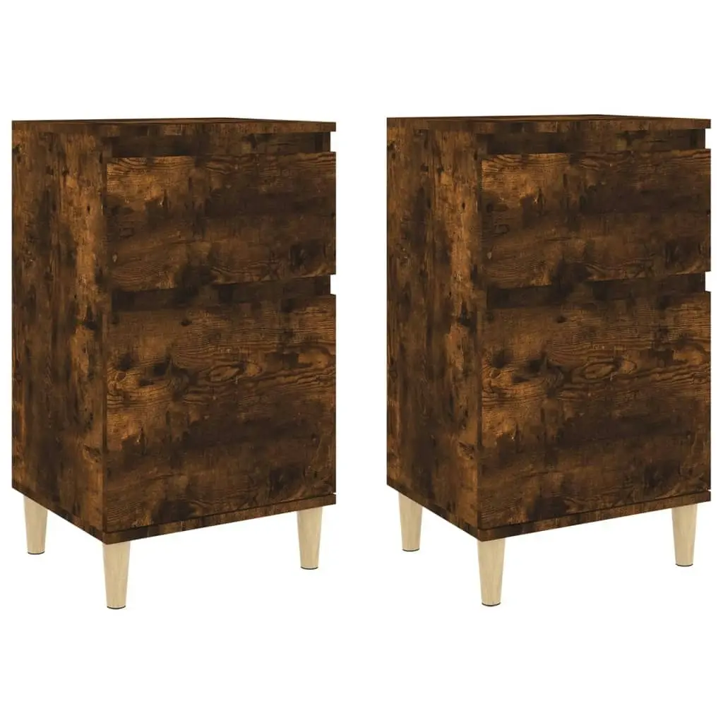 Bedside Cabinets 2 pcs Smoked Oak 40x35x70 cm 819703