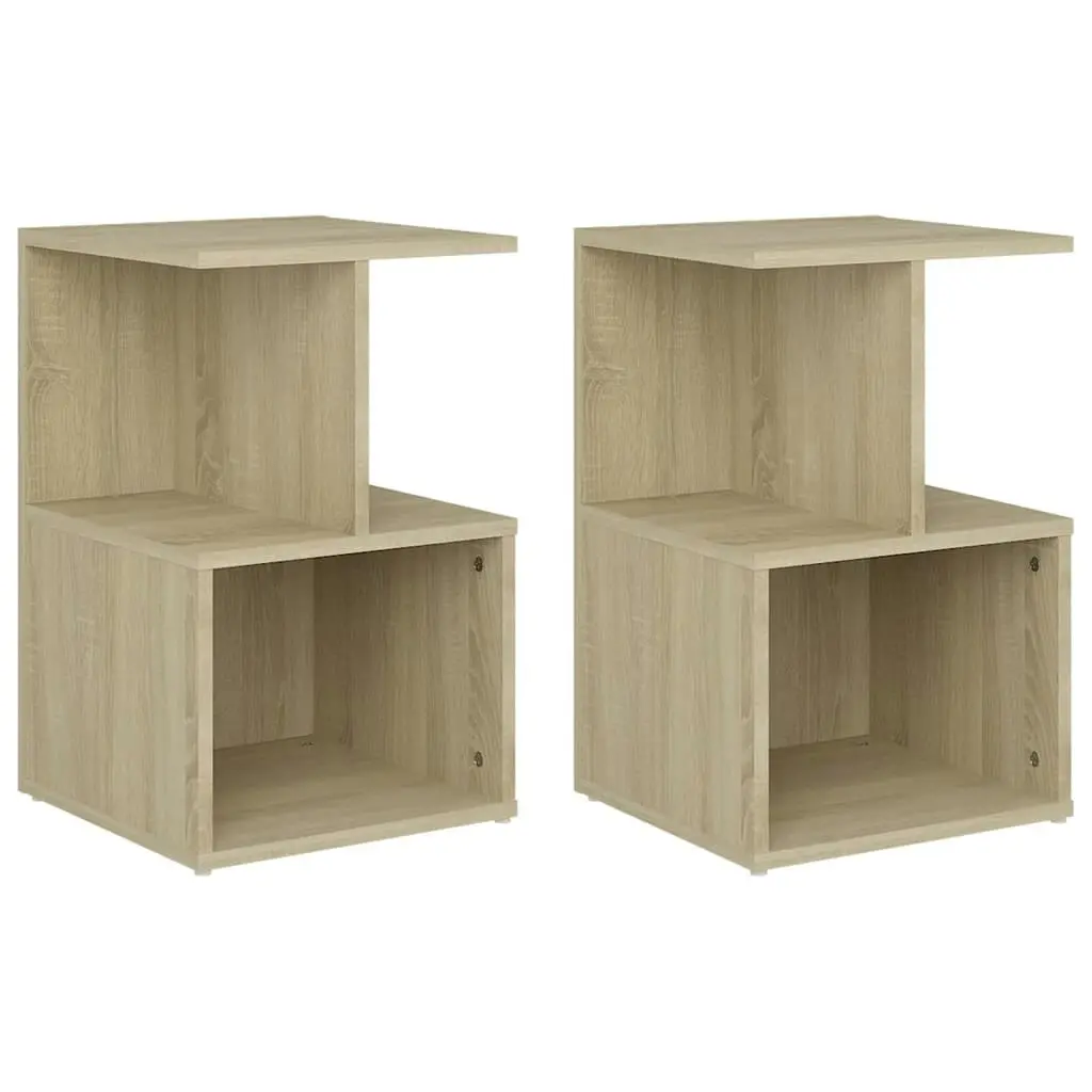 Bedside Cabinets 2 pcs Sonoma Oak 35x35x55 cm Engineered Wood 806353