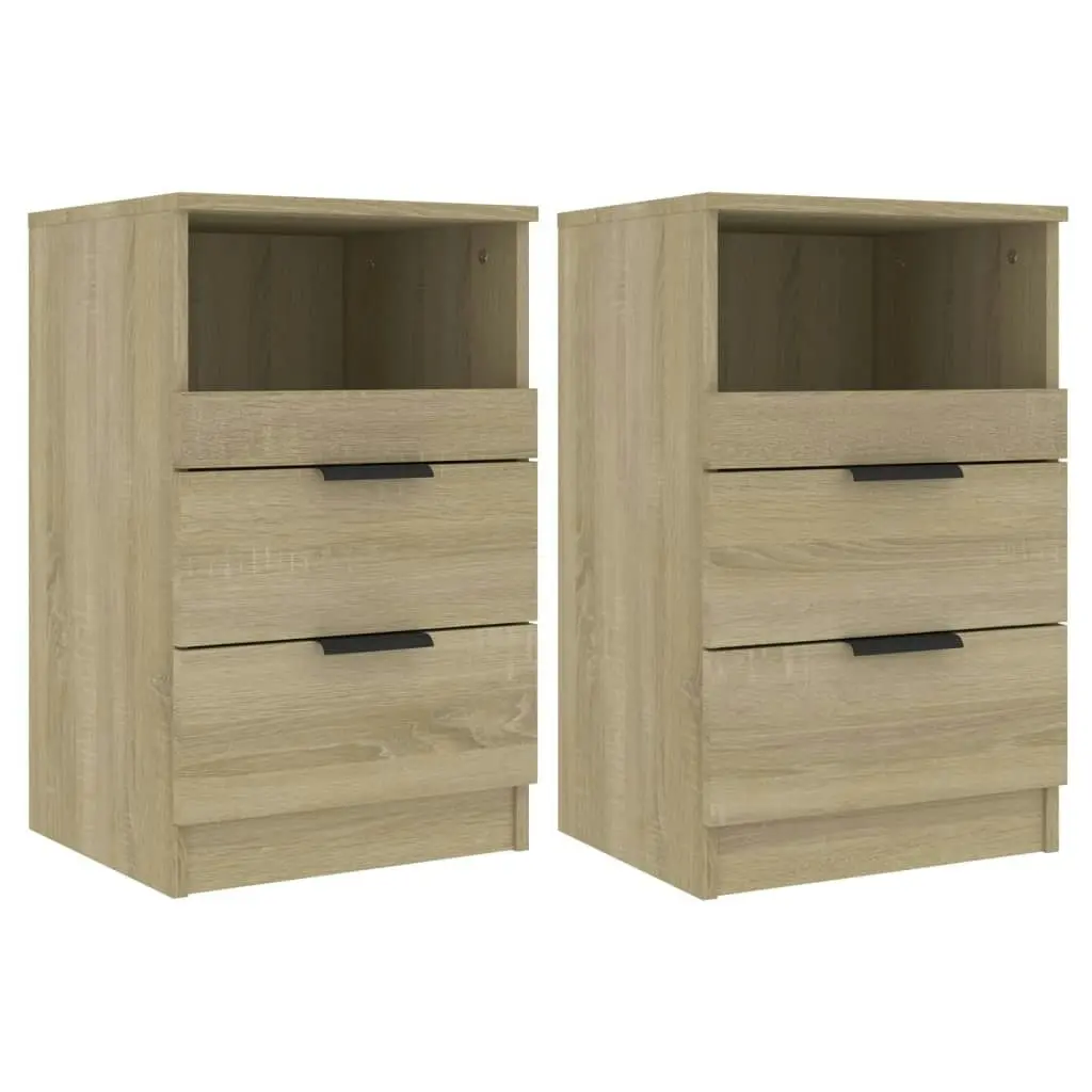 Bedside Cabinets 2 pcs Sonoma Oak Engineered Wood 811239