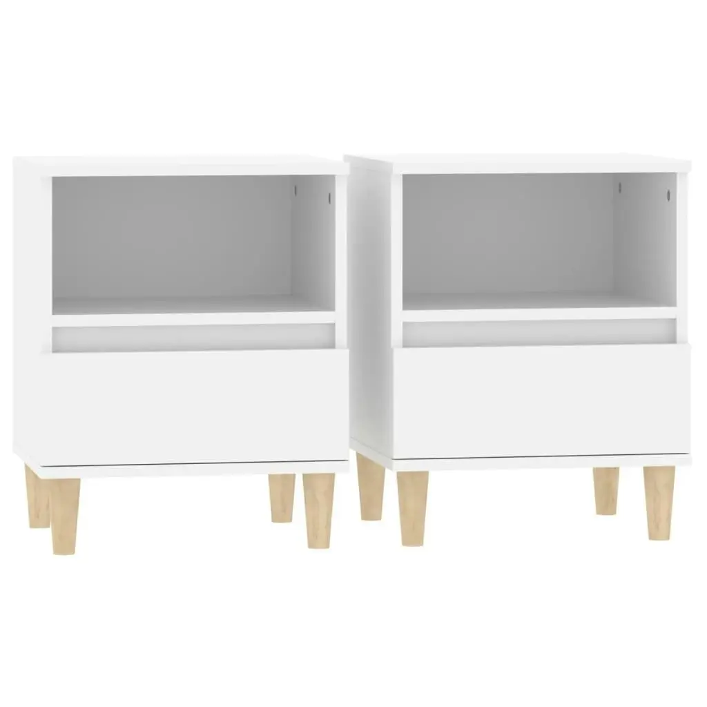 Bedside Cabinets 2 pcs White 40x35x50 cm 821795