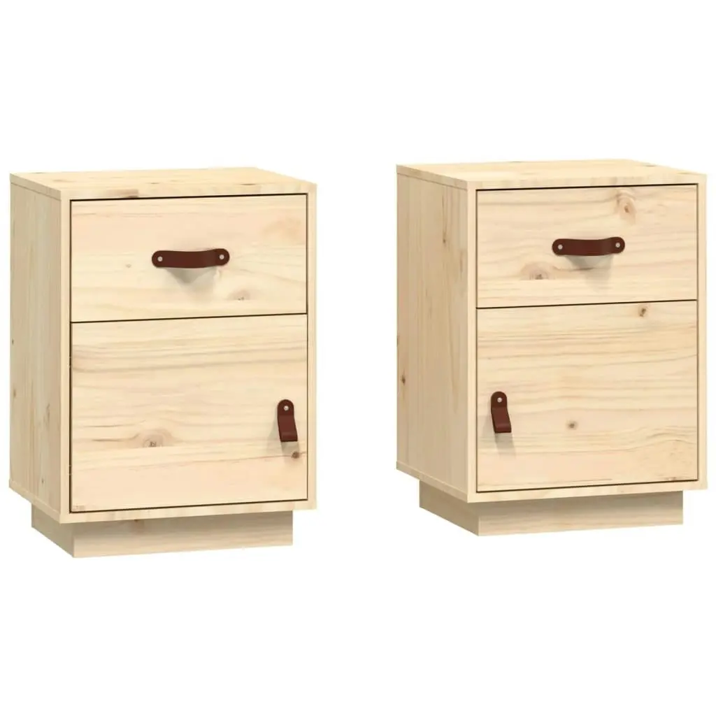 Bedside Cabinets 2 pcs 40x34x55 cm Solid Wood Pine 818306