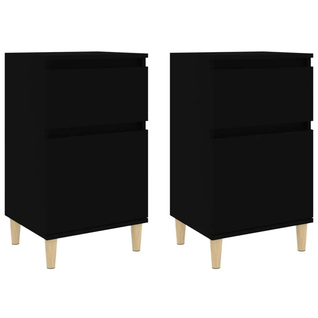 Bedside Cabinets 2 pcs Black 40x35x70 cm 819695