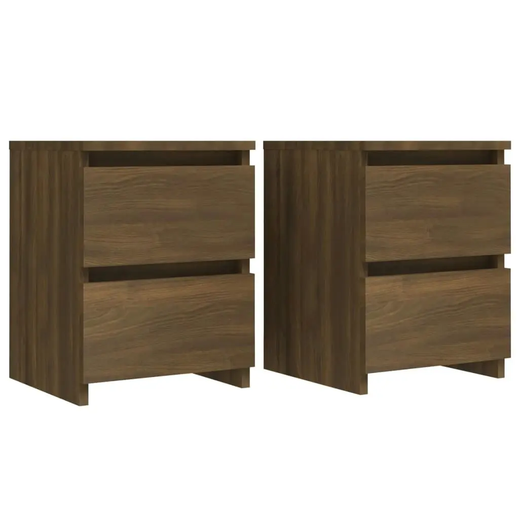 Bedside Cabinets 2 pcs Brown Oak 30x30x40 cm Engineered Wood 815332