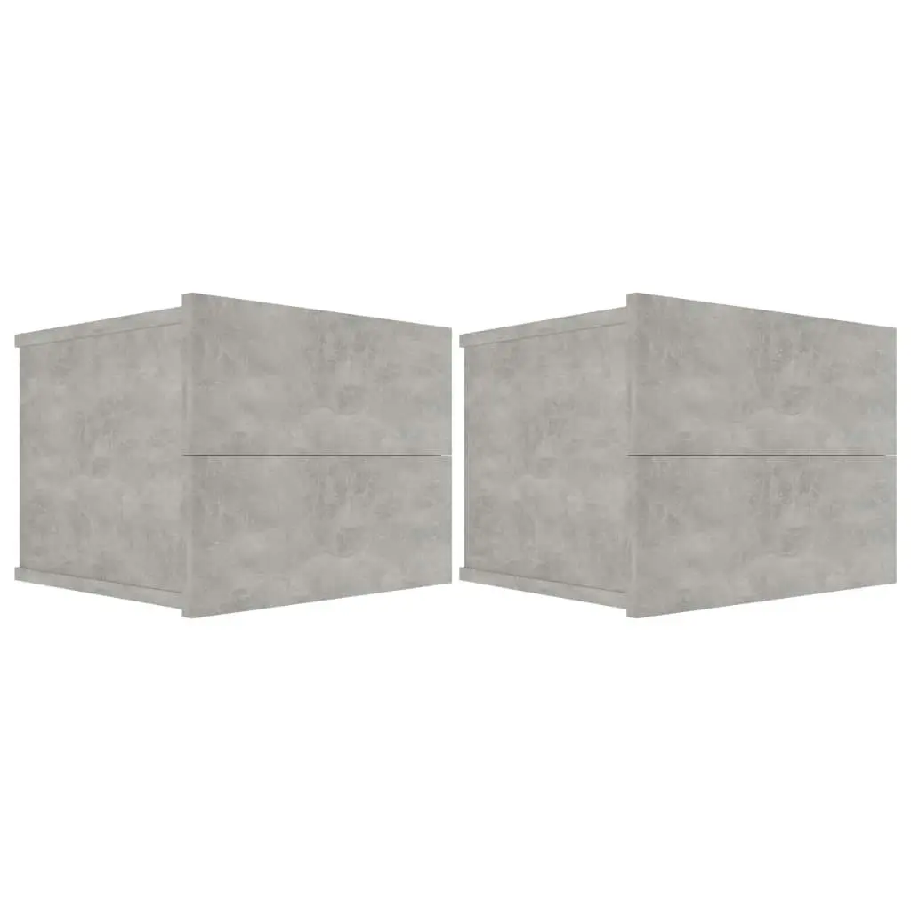 Bedside Cabinets 2 pcs Concrete Grey 40x30x30 cm Engineered Wood 801062