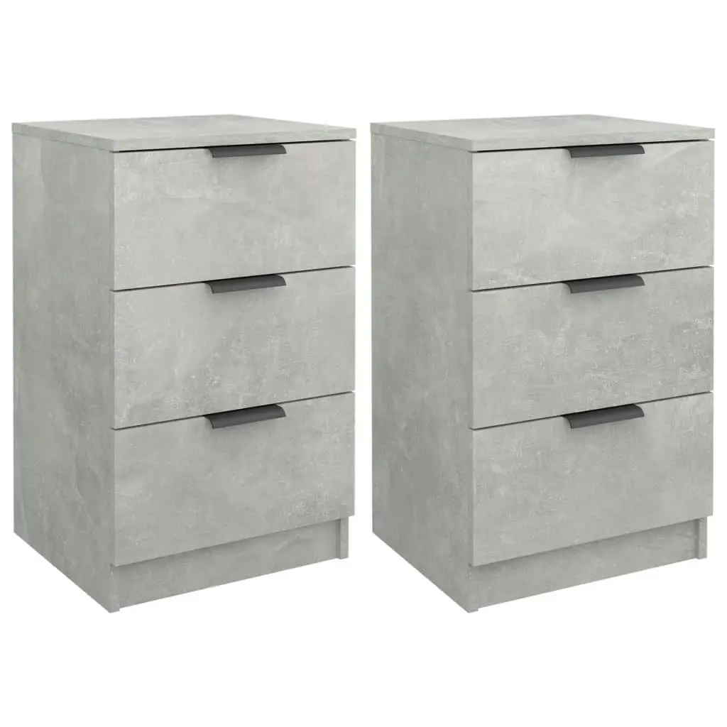 Bedside Cabinets 2 pcs Concrete Grey 40x36x65 cm 811277