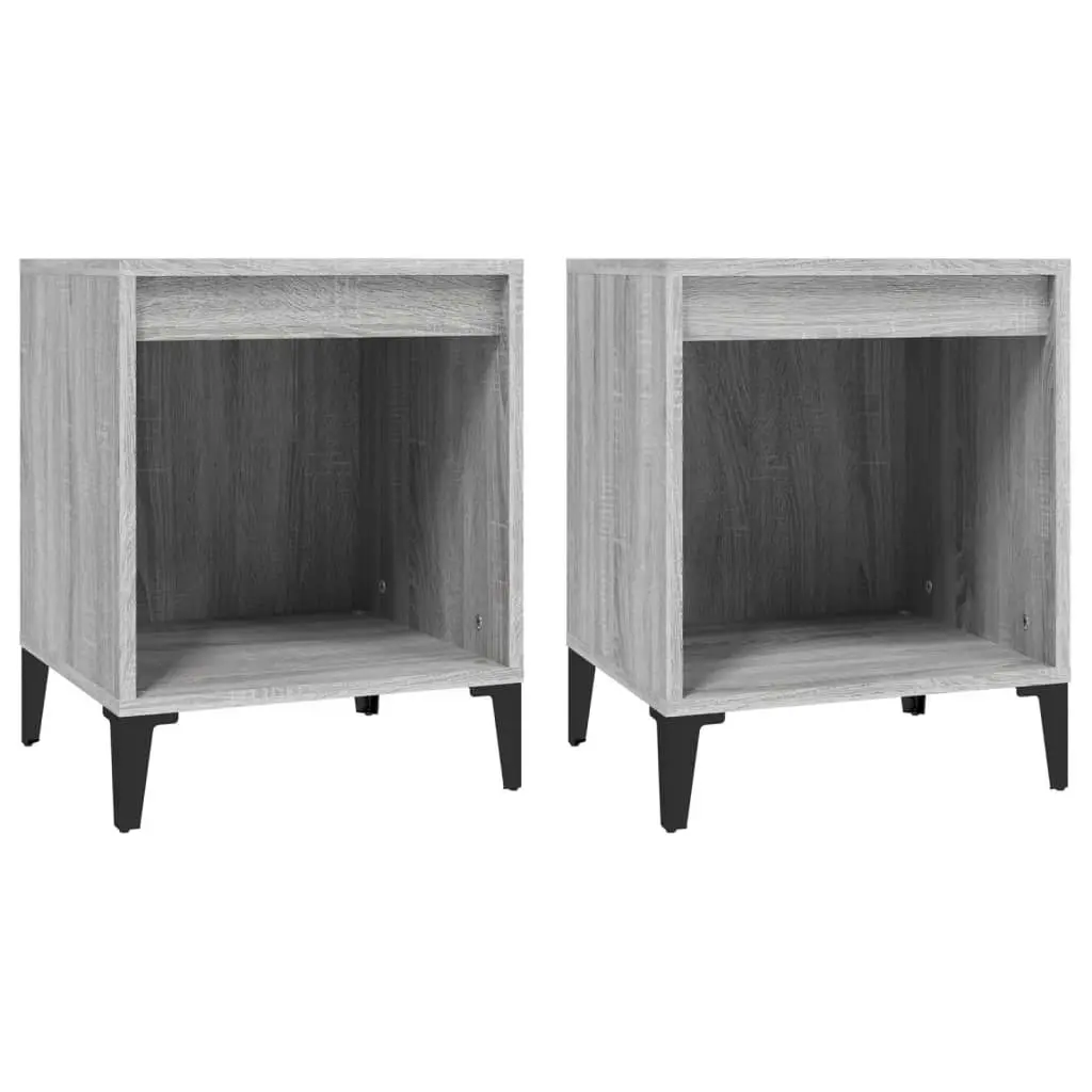 Bedside Cabinets 2 pcs Grey Sonoma 40x35x50 cm 821887