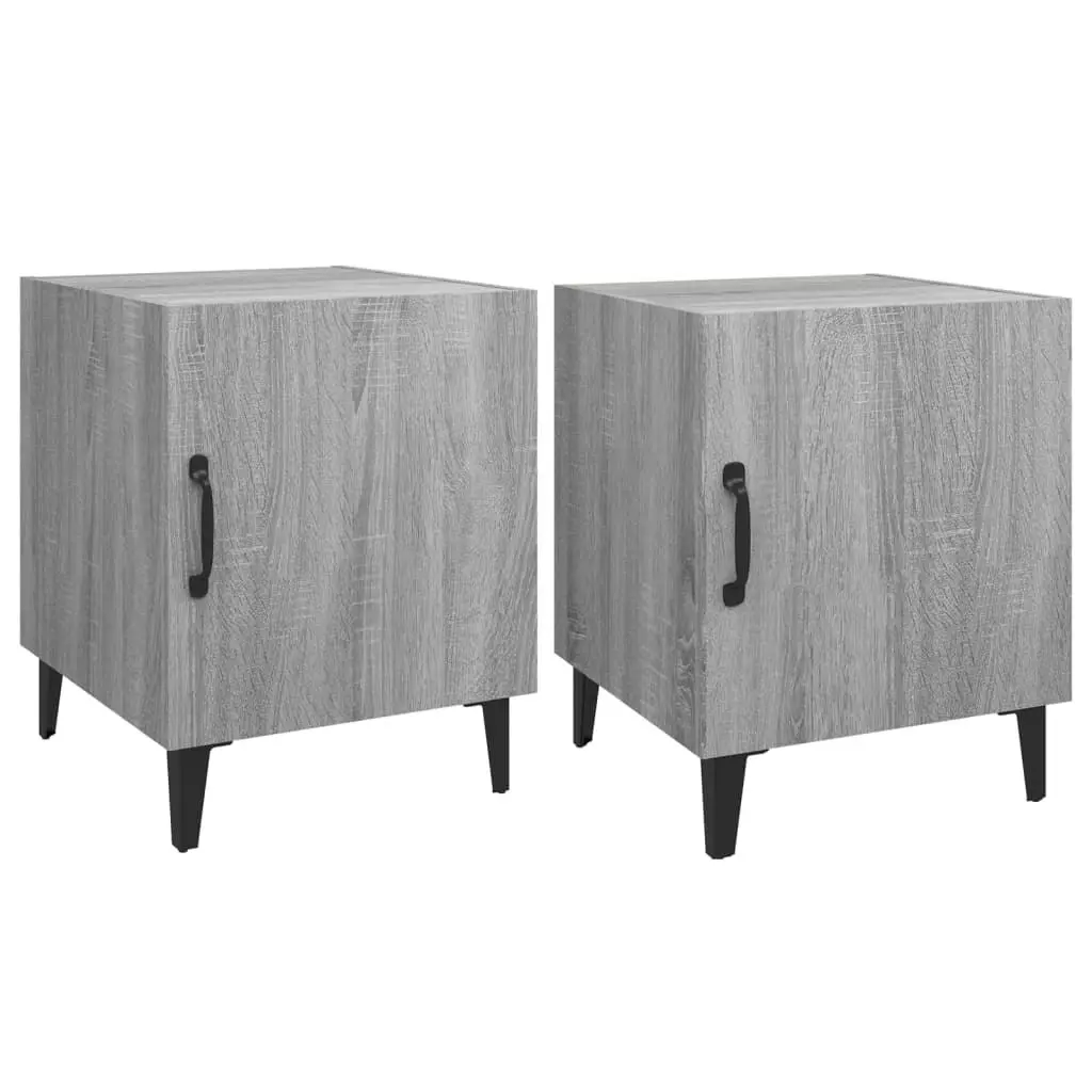 Bedside Cabinets 2 pcs Grey Sonoma Engineered Wood 817318