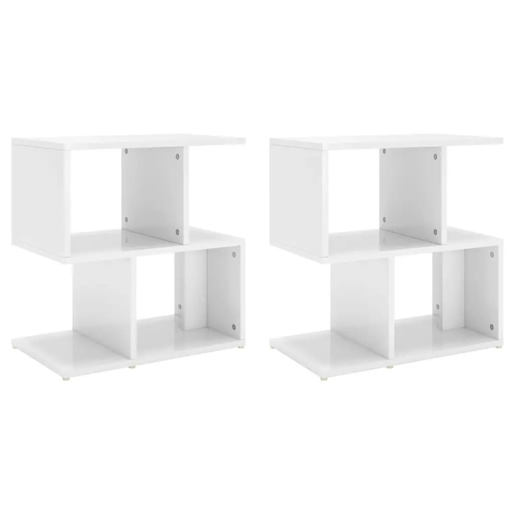 Bedside Cabinets 2 pcs High Gloss White 50x30x51.5 cm Engineered Wood 806377