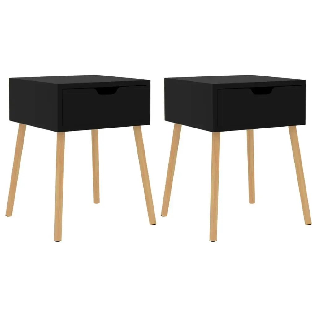 Bedside Cabinets 2 pcs High Gloss Black 40x40x56 cm Engineered Wood 326810